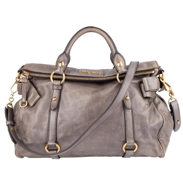 Miu Miu Vitello Lux Leather City Handbag