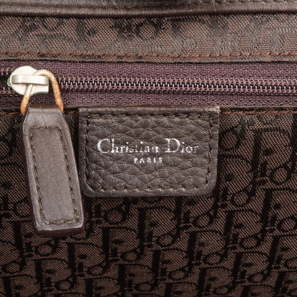 Christian Dior Quilted Cannage Leather D Buckle Shopping Tote Handbag