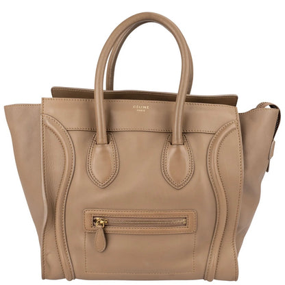 Céline Brown Calfskin Leather Luggage Handbag