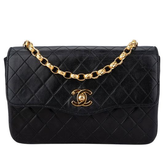 Chanel Quilted Lambskin 24K Gold Single Flap Shoulder Bag