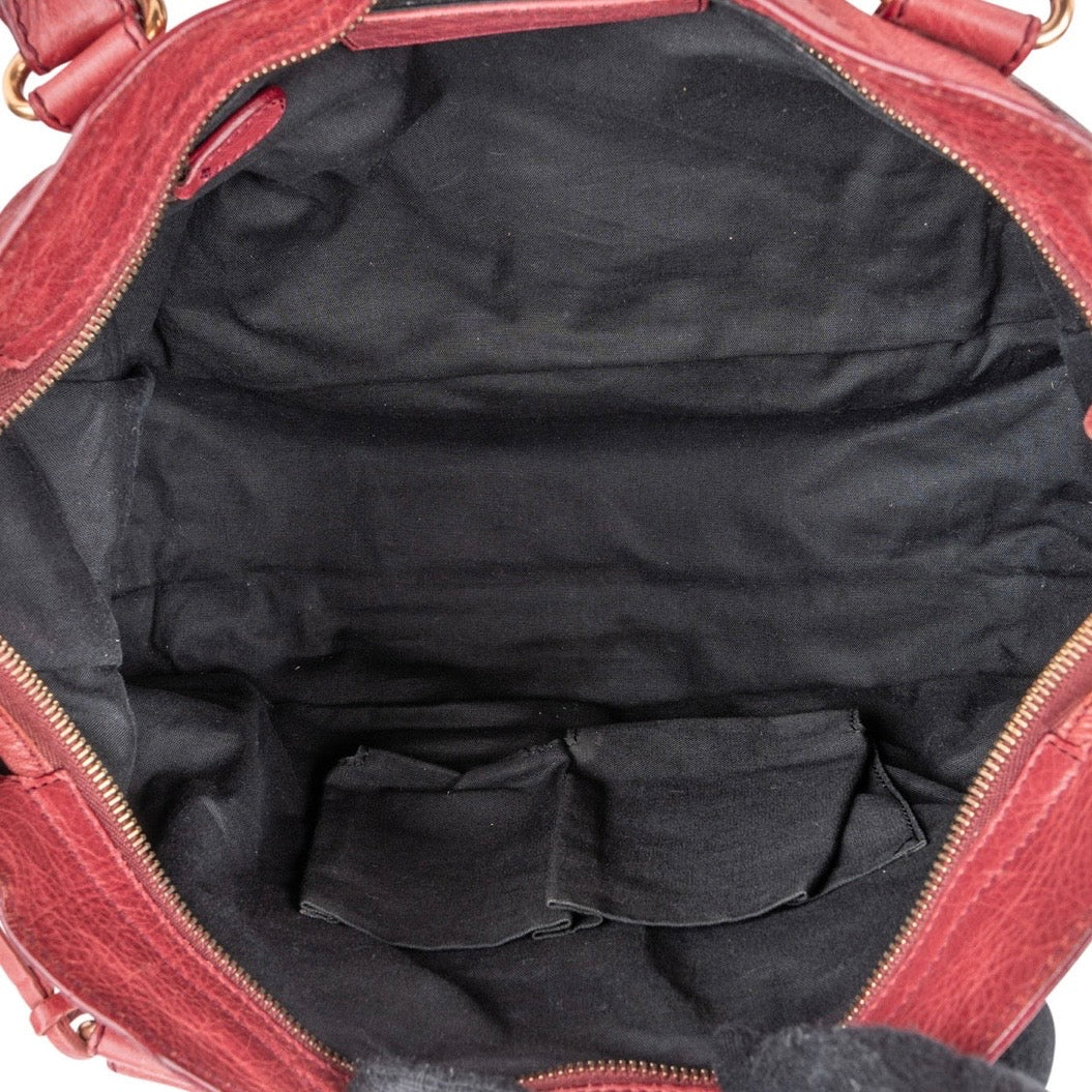 Balenciaga Red Leather Classic City Handbag