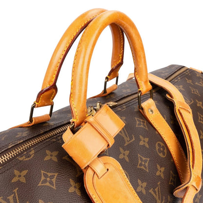 Louis Vuitton Monogram Canvas Keepall 55 Shoulder Travel Bag