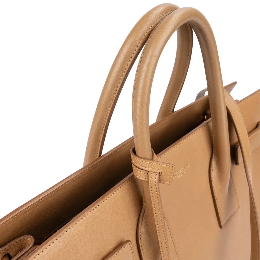 Yves Saint Laurent Smooth Leather Sac De Jour Handbag