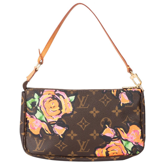 Louis Vuitton Roses Canvas Mongram Pochette Accessory Handbag