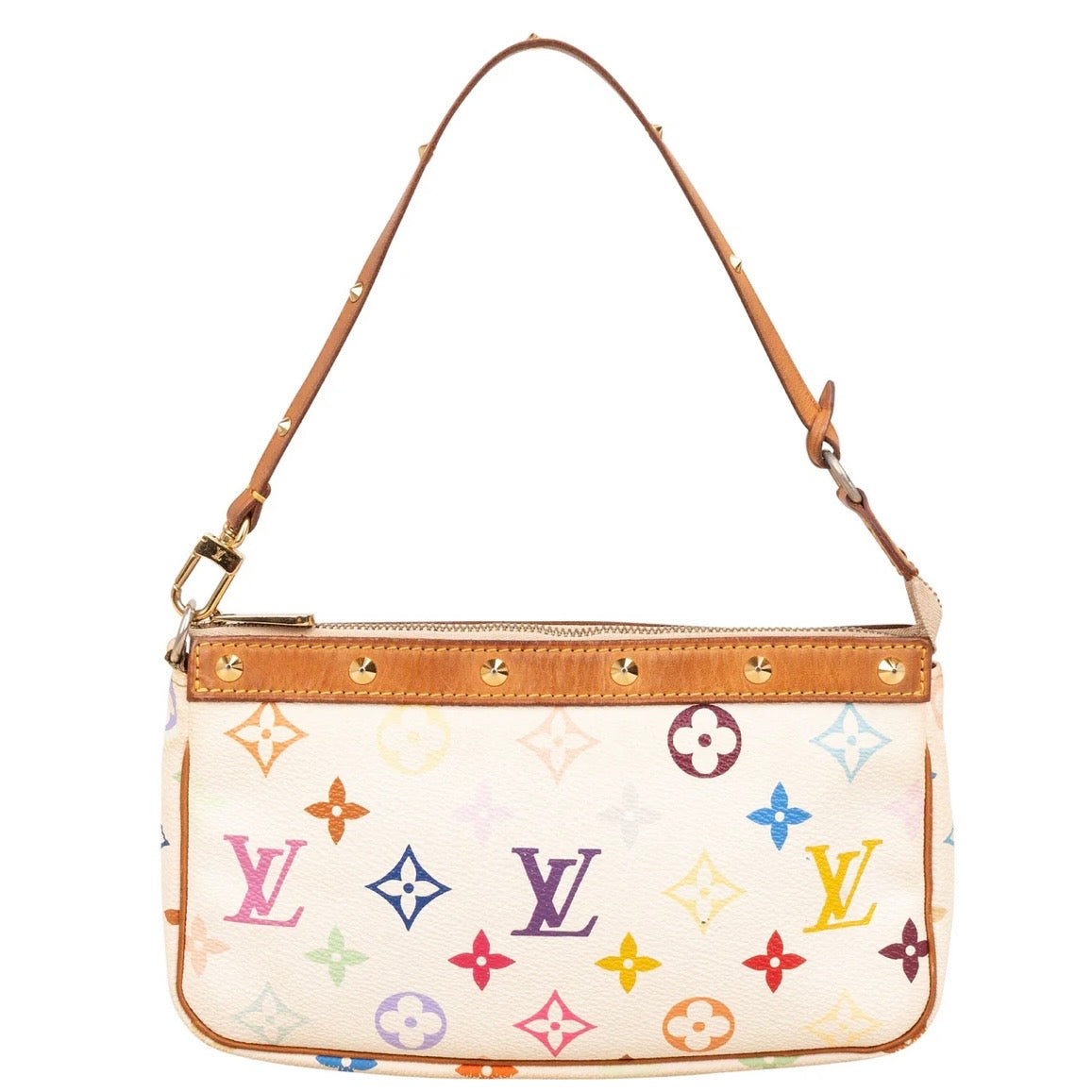 Louis Vuitton Monogram Canvas Murakami Multicolor Studded Pochette Accessoires Handbag
