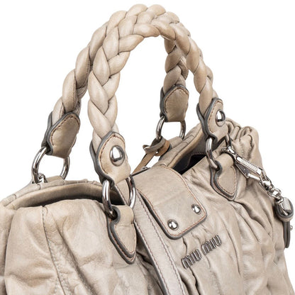 Miu Miu Vitello Lux Coffer Hobo Handbag