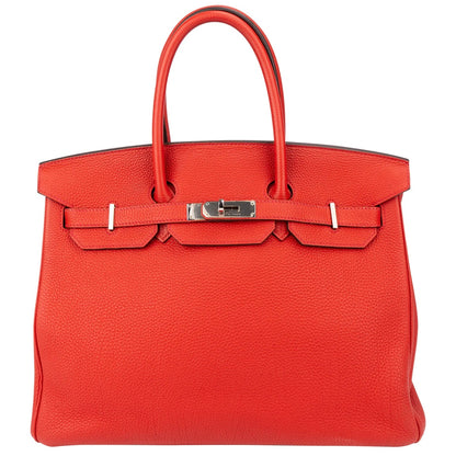 Hermès Rouge Togo Leather Birkin 35 Handbag