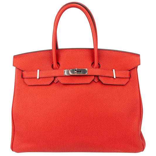 Hermès Rouge Togo Leather Birkin 35 Handbag