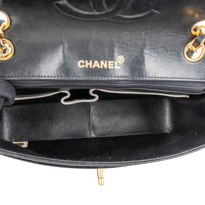 Chanel Quilted Lambskin 24K Gold Bicolor Single Flap Crossbody Bag