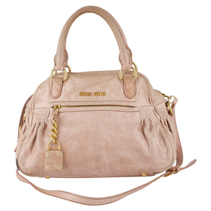 Miu Miu Nero Leather Padlock Handbag