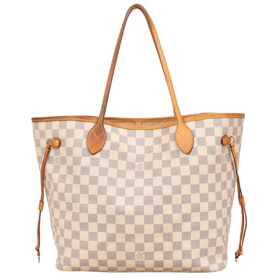 Louis Vuitton Monogram Damier Azur Canvas Neverfull MM Shoulder Bag