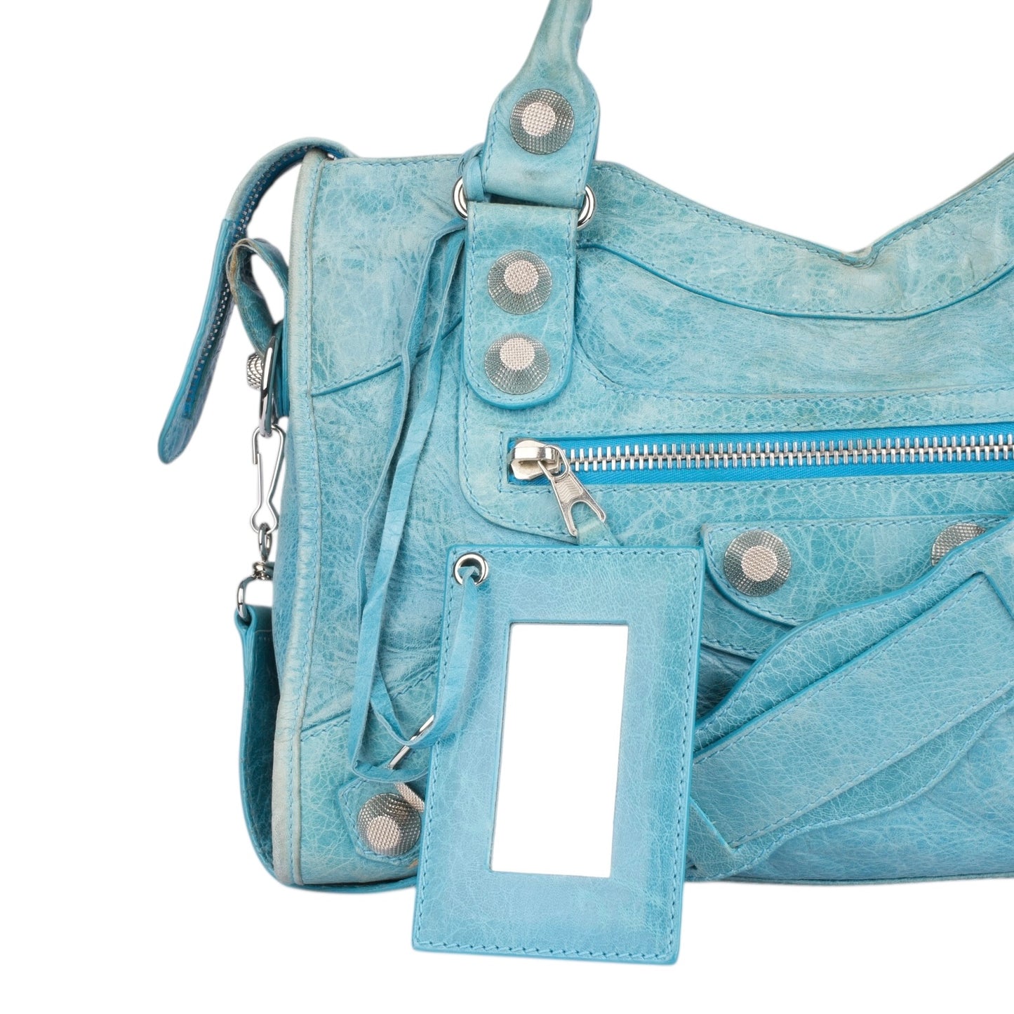 Balenciaga Blue Leather City Handbag