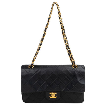 Chanel Quilted Lambskin 24K Gold Medium Double Flap Crossbody Bag