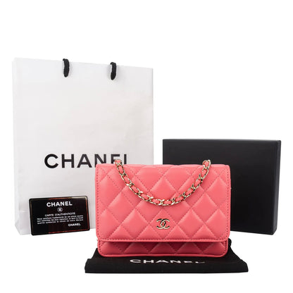 Chanel Quilted Lambskin Wallet On Chain Crossbody Bag