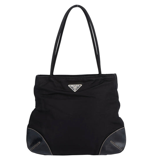 Prada Black Triangle Nylon Shoulder Bag