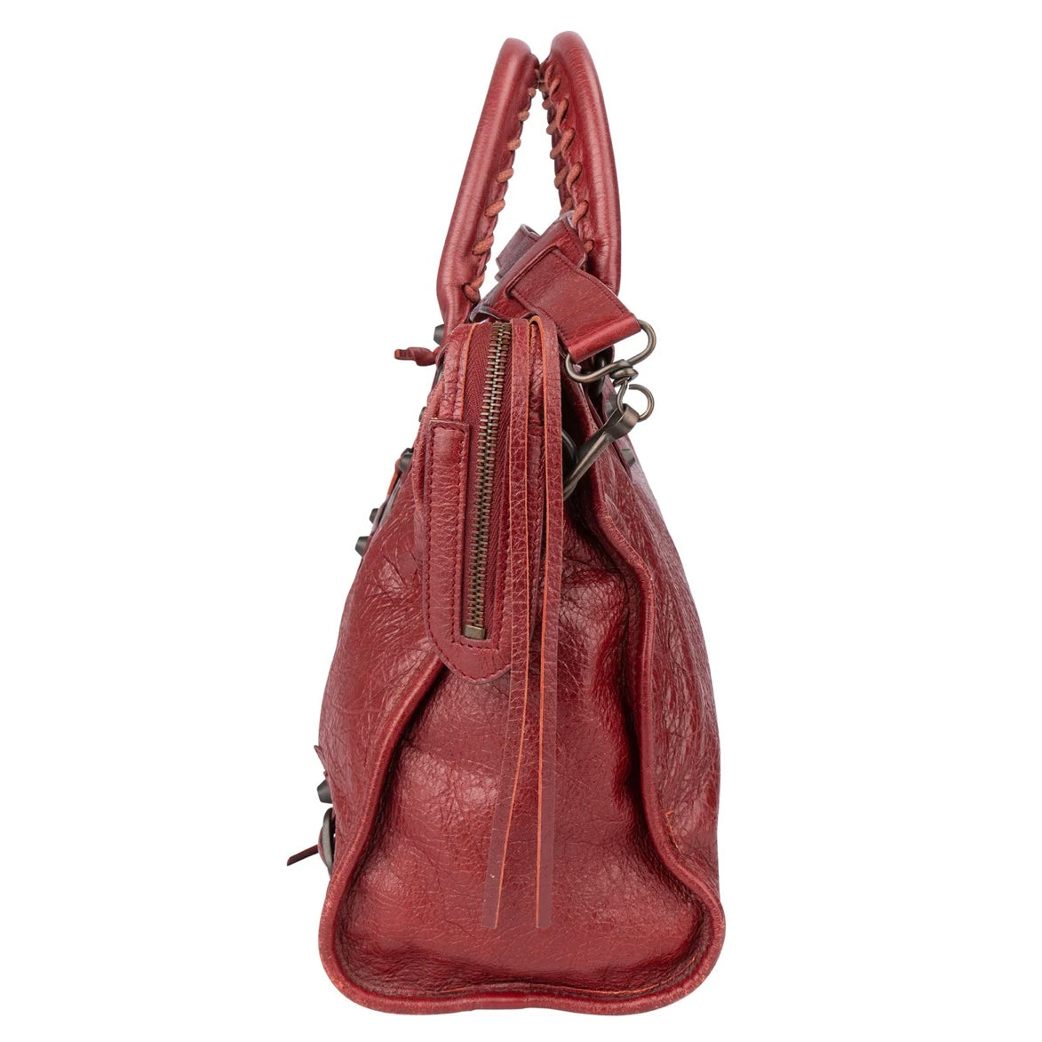 Balenciaga Bordeaux Leather City Handbag