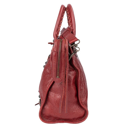 Balenciaga Bordeaux Leather City Handbag