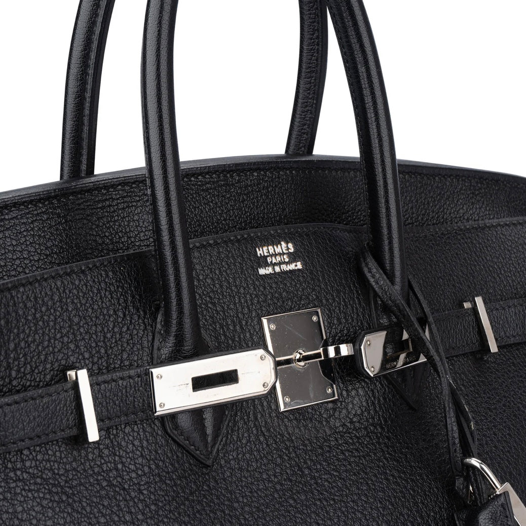 Hermès Noir Togo Leather Palladium Birkin 35 Handbag