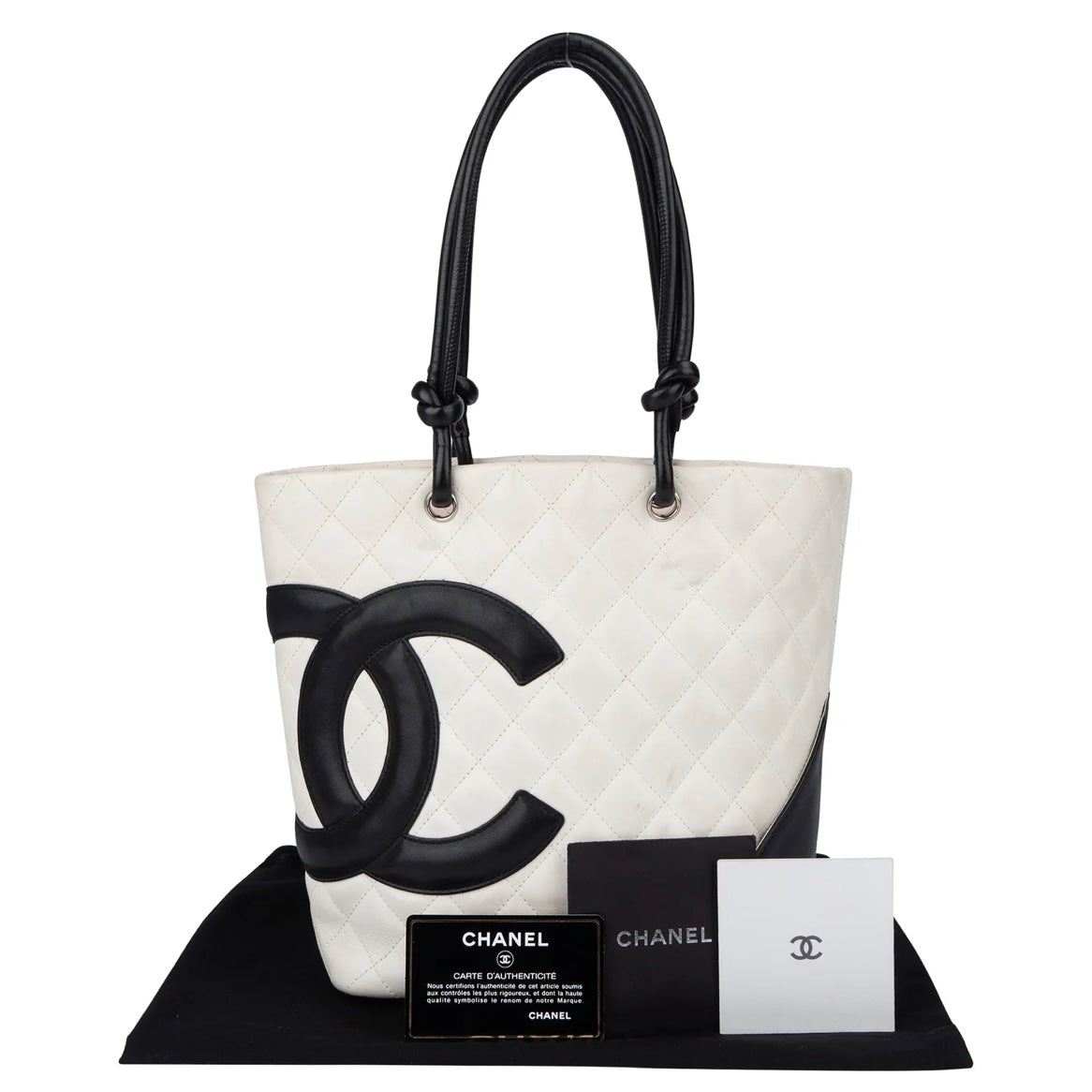 Chanel Quilted Bicolor Lambskin Cambon Handbag