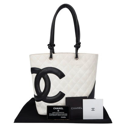 Chanel Quilted Bicolor Lambskin Cambon Handbag