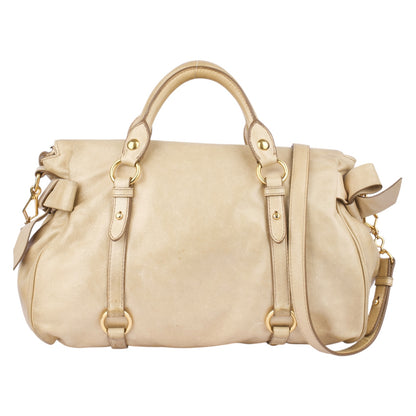 Miu Miu Vitello Lux Bow Shoulder Bag