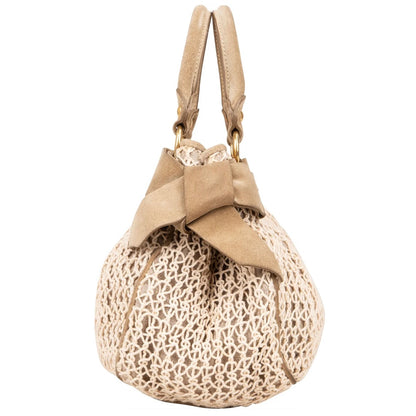 Miu Miu Suede and Crochet Bow City Handbag
