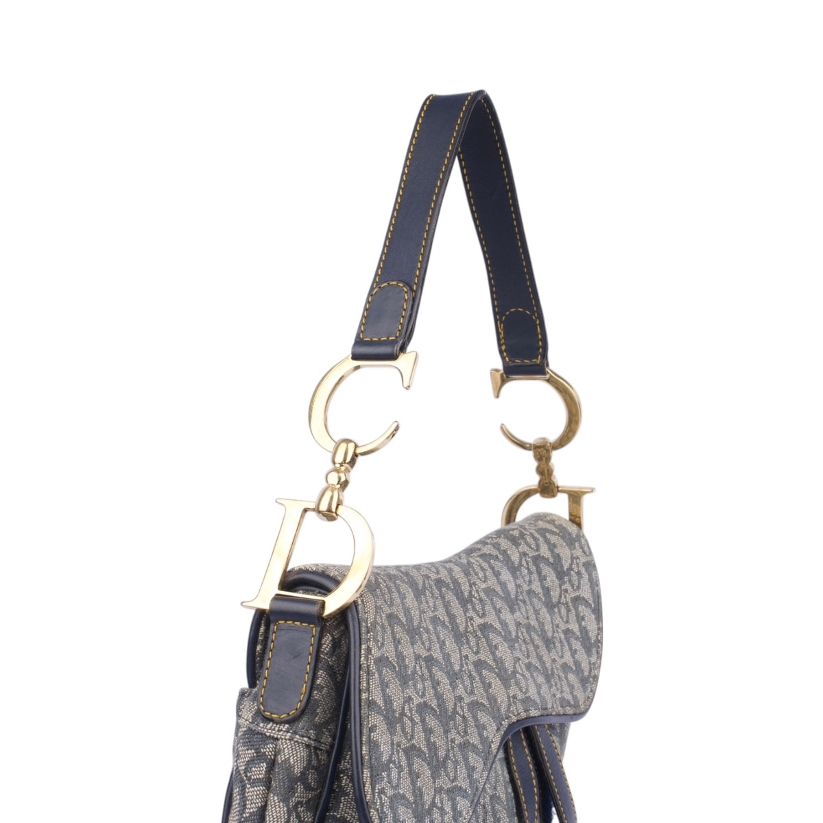 Christian Dior Monogram Oblique Denim Saddle Shoulder Bag