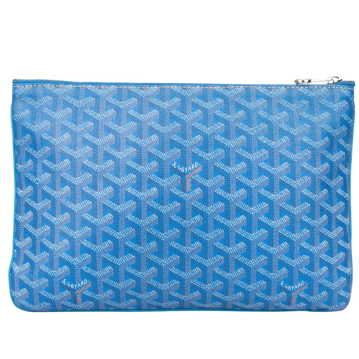 Goyard Blue Goyardine Monogram Clutch