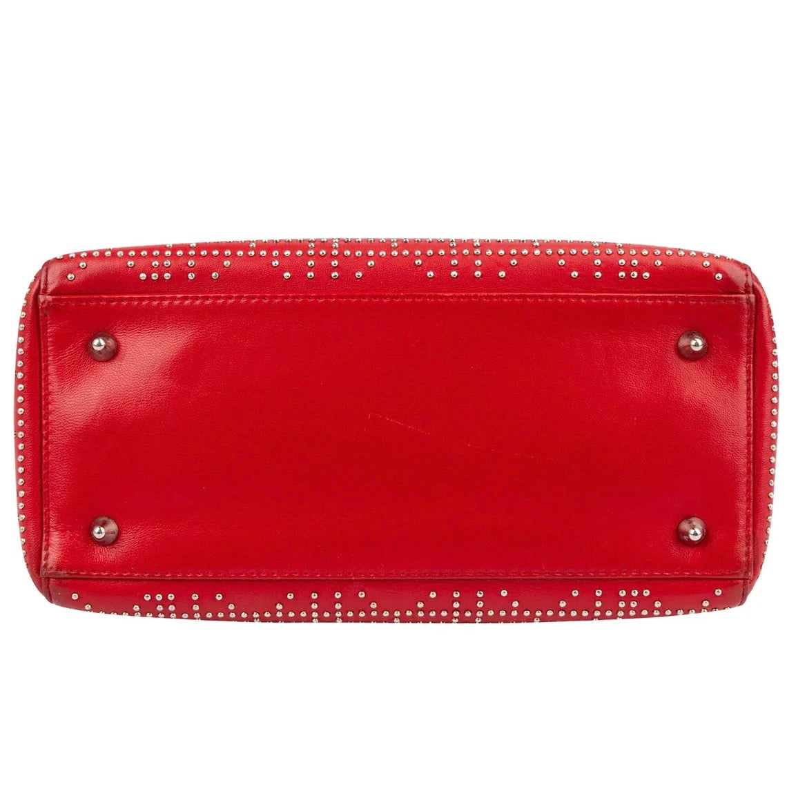 Christiann Dior Studded Cannage Lambskin Lady Dior Handbag
