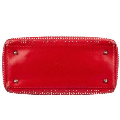 Christiann Dior Studded Cannage Lambskin Lady Dior Handbag