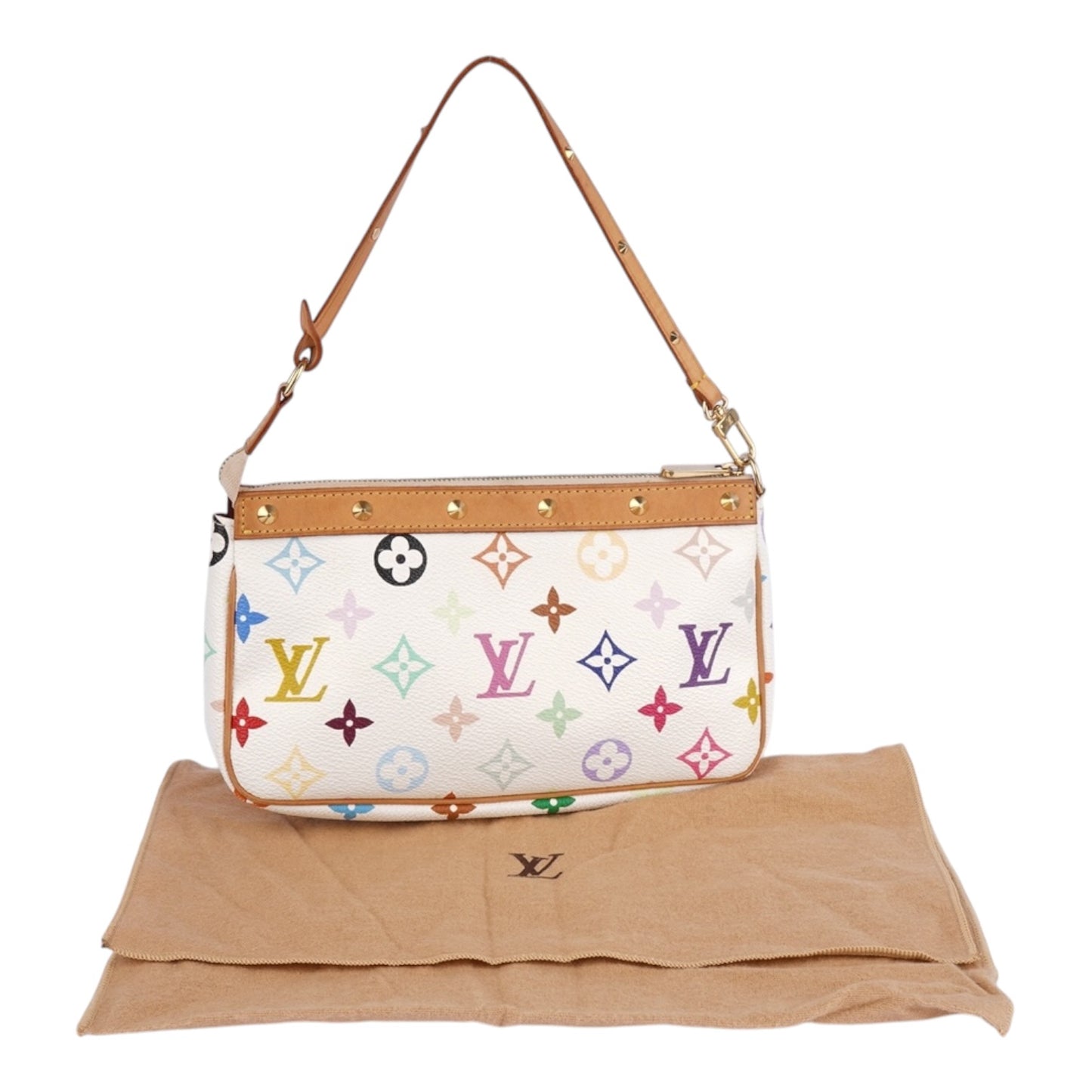 Louis Vuitton Monogram Canvas Murakami Multicolor Studded Pochette Accessoires Handbag
