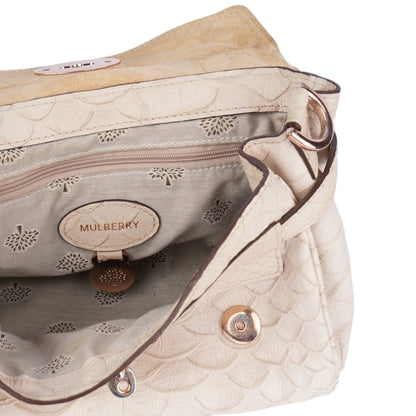 Mulberry Beige Python Embossed Leather Alexa Shoulder Bag