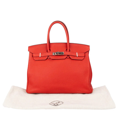 Hermès Rouge Togo Leather Birkin 35 Handbag
