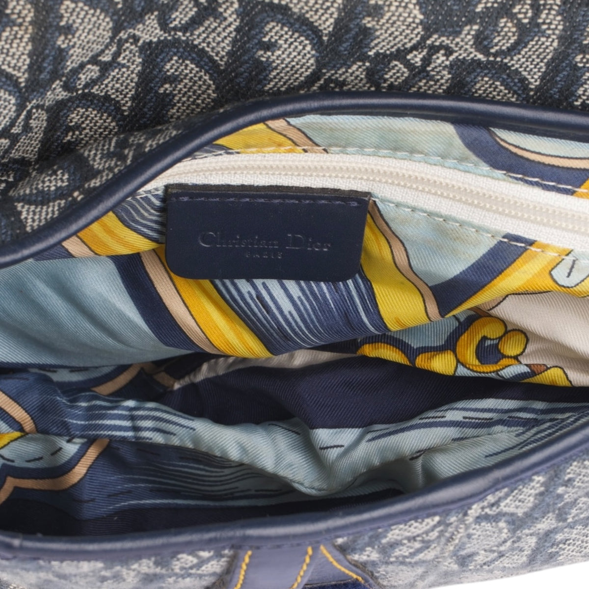 Christian Dior Monogram Oblique Denim Saddle Shoulder Bag