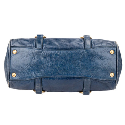 Miu Miu Blue Leather City Handbag