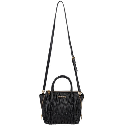 Miu Miu Black Quilted Nappa Leather Handbag