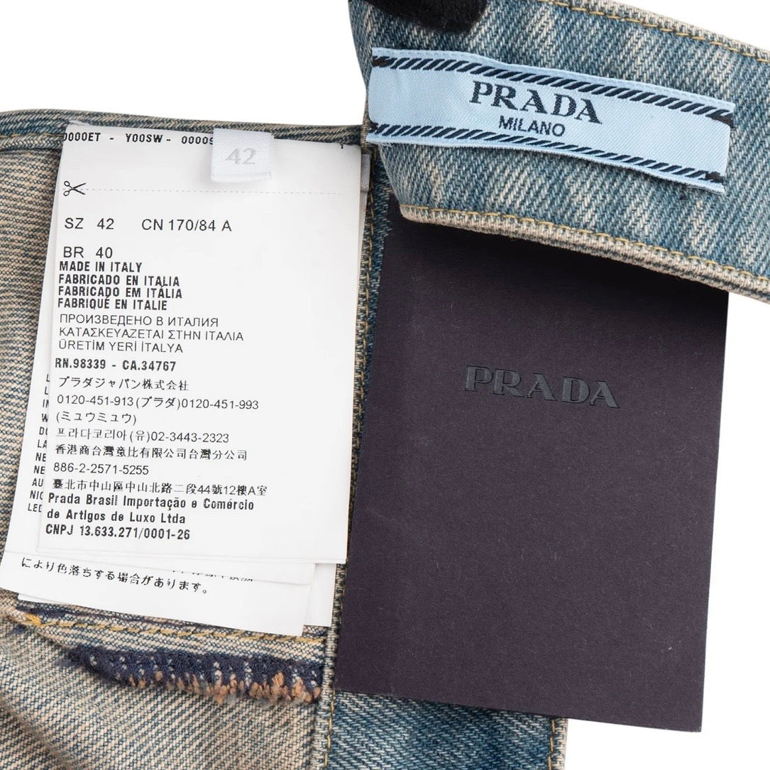 Prada Blue Denim Bralette Top (IT42)