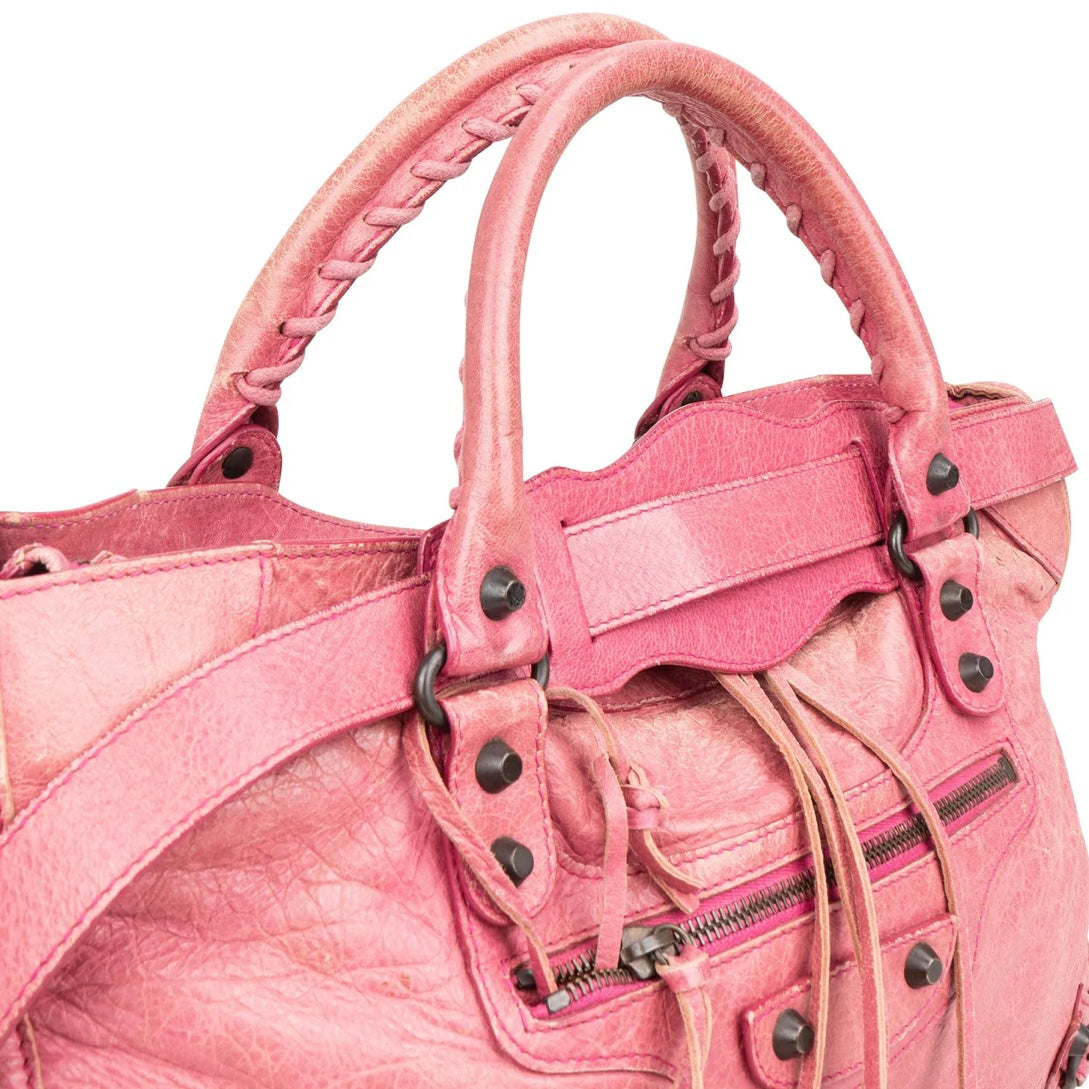 Balenciaga Pink Leather Classic City Handbag