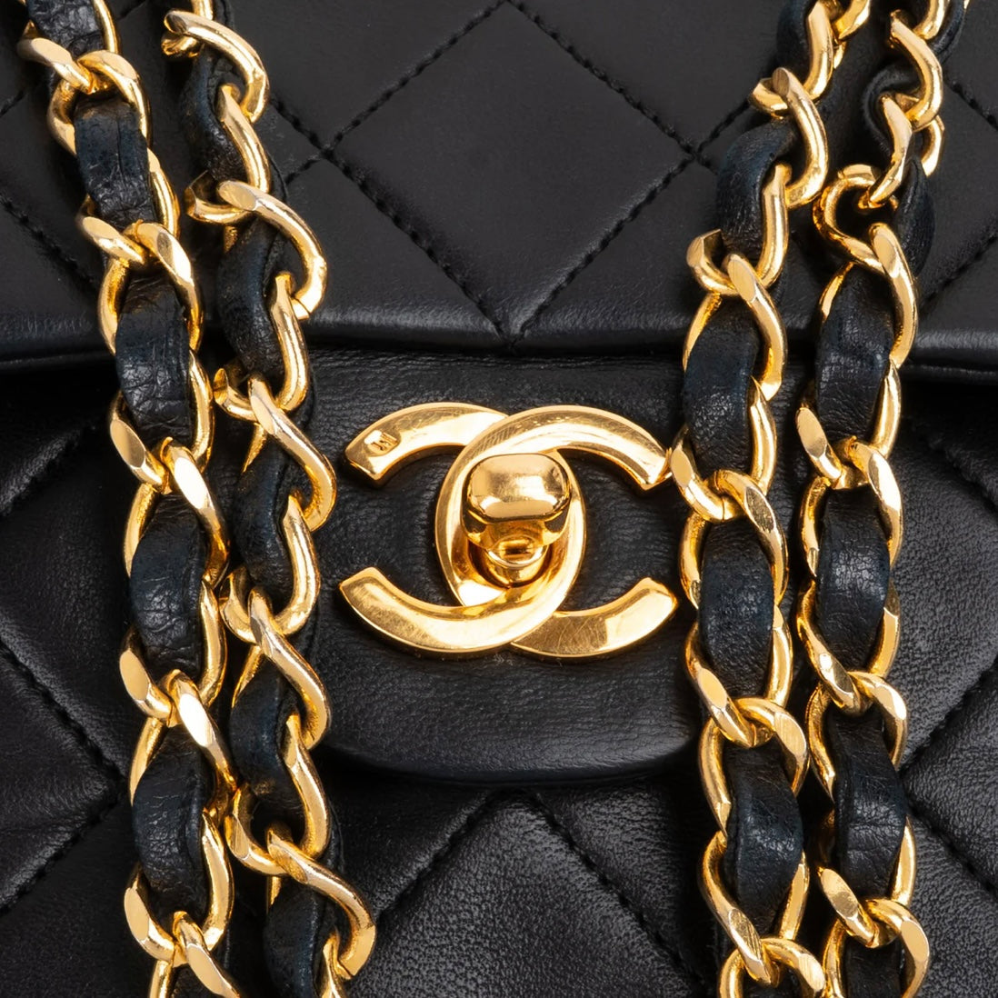 Chanel Quilted Lambskin 24K Gold Medium Double Flap Crossbody Bag
