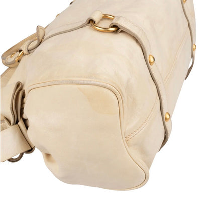 Miu Miu Vitello Lux Bow Satchel Crossbody Handbag
