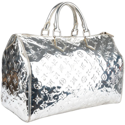 Louis Vuitton Silver Mirror Monogram Edition Speedy 35