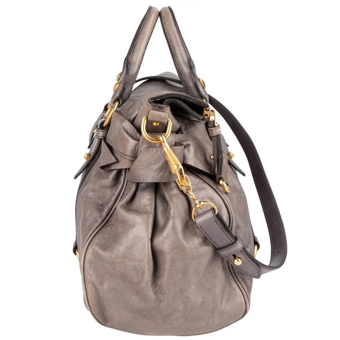 Miu Miu Vitello Lux Leather City Handbag