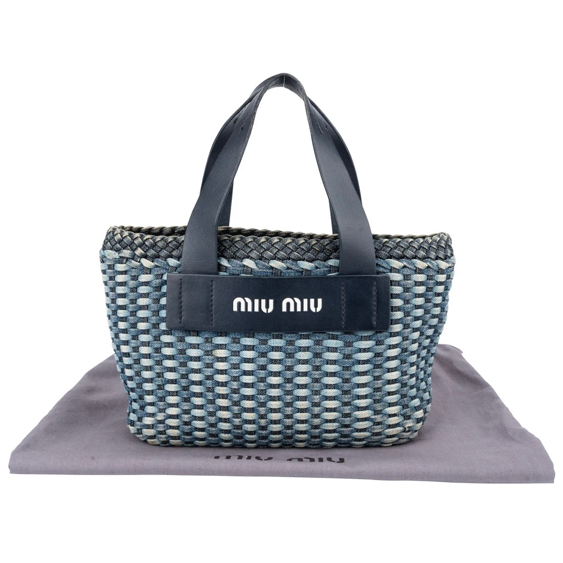 Miu Miu Braided Denim
Bucket Handbag