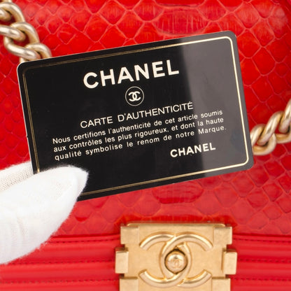 Chanel Boy Red Phyton Leather Limited Edition Bag