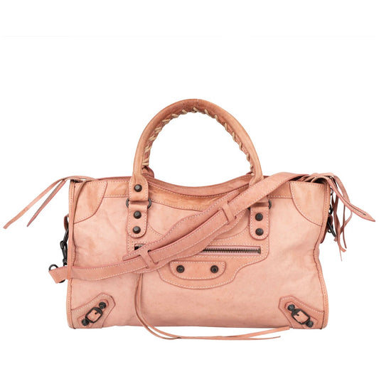 Balenciaga Pink Leather City Handbag