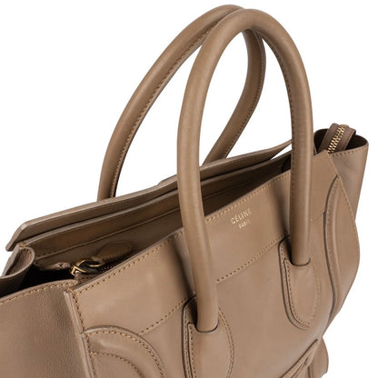 Céline Brown Calfskin Leather Luggage Handbag