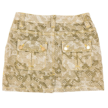 Louis Vuitton Beige Monogram Camouflage Denim Mini Skirt (FR34 / DE32)