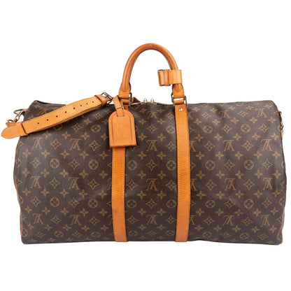 Louis Vuitton Monogram Canvas Keepall 55 Bandoulière Travel Bag