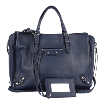 Balenciaga Blue Leather Paper Handbag