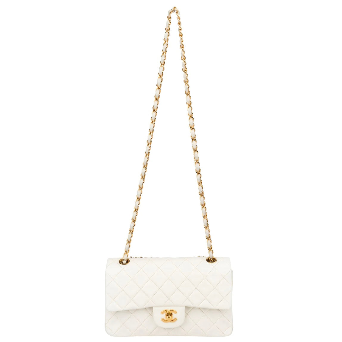 Chanel Quilted Lambskin 24K Small Double Flap Crossbody Bag